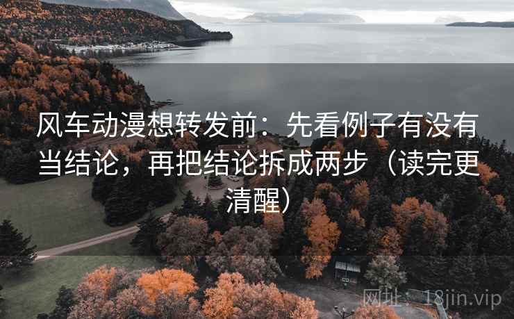 风车动漫想转发前：先看例子有没有当结论，再把结论拆成两步（读完更清醒）